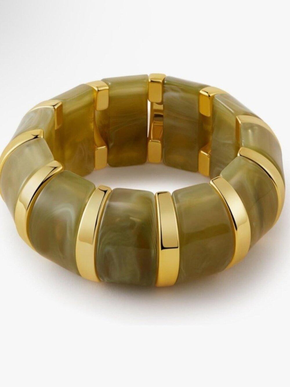 Chunky Emerald Glow Stack Bangle - Picture 5 of 6